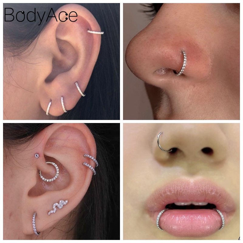 1 Khuyên Xỏ Mũi / Tai / Tai / Mũi / Sụn Bằng Thép Không Gỉ Nhiều Màu Sắc 6 / 8 / 10 / 12mm