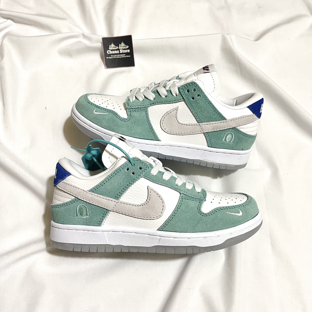 giày Jordan SB xanh mint seoul thấp cổ, giày JD 1 xanh lá da lộn busan cao cấp