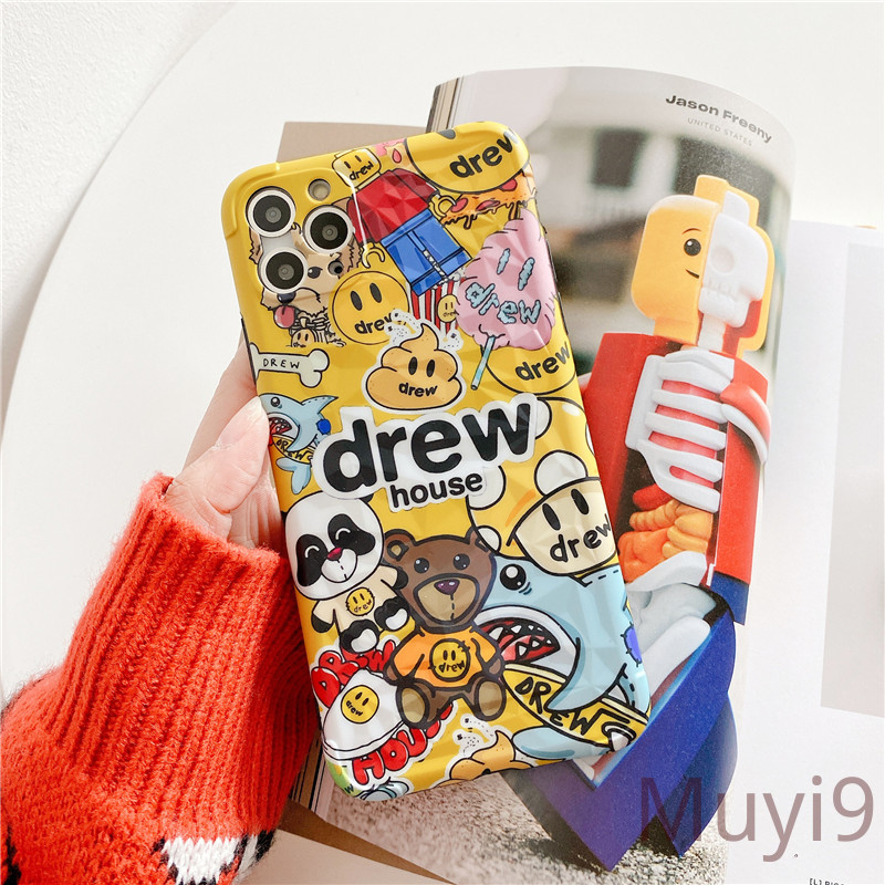 Couple Shell Phone Case Ins Personality Creative Fashion Drew & Justin Bieber &Bear for iPhone12 Iphone11PROMAX X XSMAX XR I8/SE2 Iphone7plus Soft Case iPhone Casing