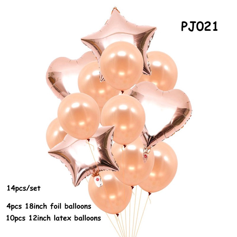 Set 10 bong bóng màu vàng hồng trang trí tiệc cưới