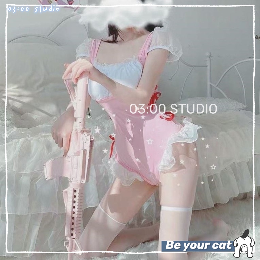 （Q1,HCM）😈Đồ ngủ sexy nữ😈Freeship😈Cosplay Hầu Gái Nhật Bản-Cô Giúp Việc Quyến Rũ Gợi Cảm - Maid+Freesize 40-60kg---027