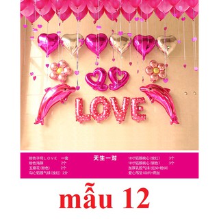 Set bóng nhôm trang trí phòng cưới Mẫu 12 T3S25.3M12-2019