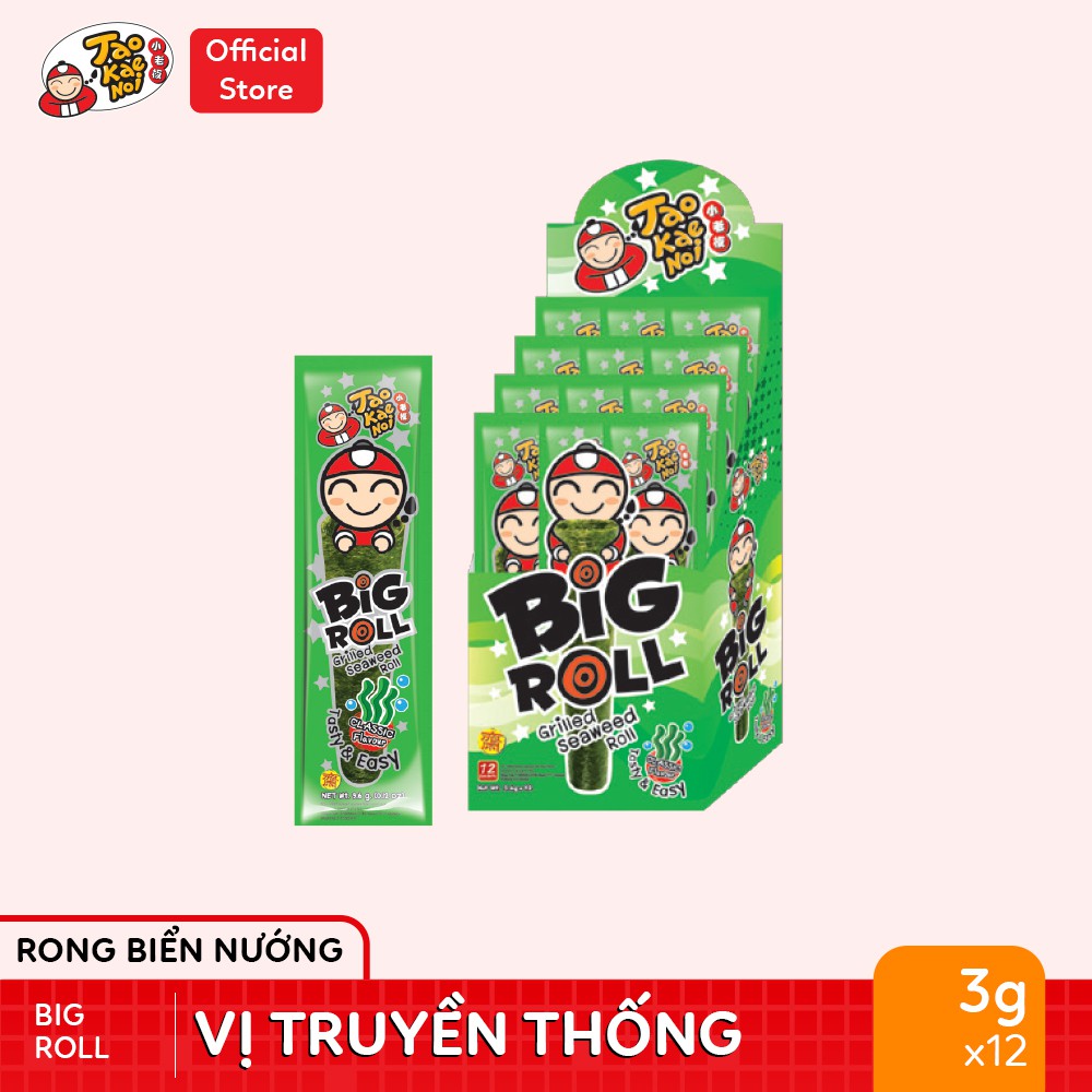 Snack rong biển TaoKaeNoi BIG ROLL 3g (12 gói)