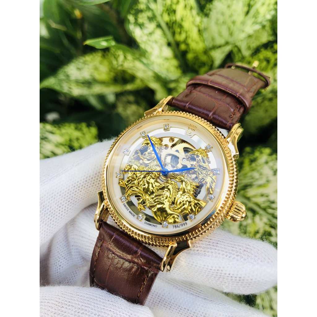 (HOT) Đồng hồ nam cơ dây da cao cấp song long máy cực tốt mẫu mới 2021 (tặng kèm hộp) | BigBuy360 - bigbuy360.vn