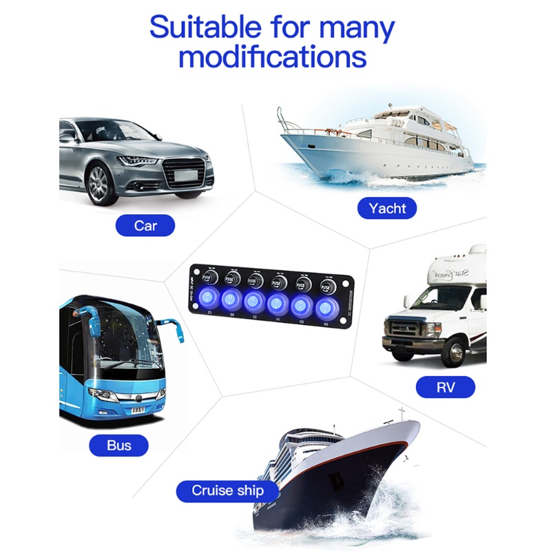 Công Tắc 6 Vị Trí Chống Thấm Nước Cho Xe Tải / Thuyền RV * 6 Vị Trí