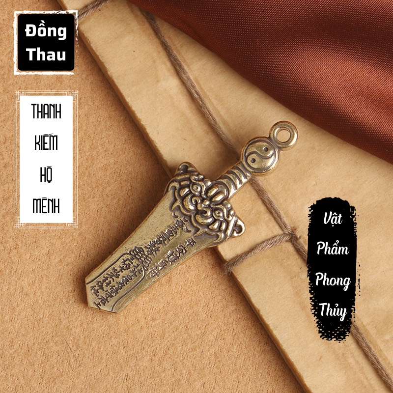 Tượng Trưng Bày Phong Thủy Bằng Đồng Hình Thanh Kiếm Hộ Mệnh, Trang Trí, Đem Lại May Mắn