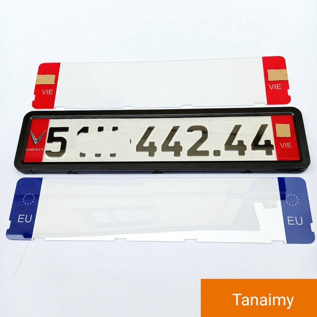 Khung biển số ô tô dài mới viền màu đen