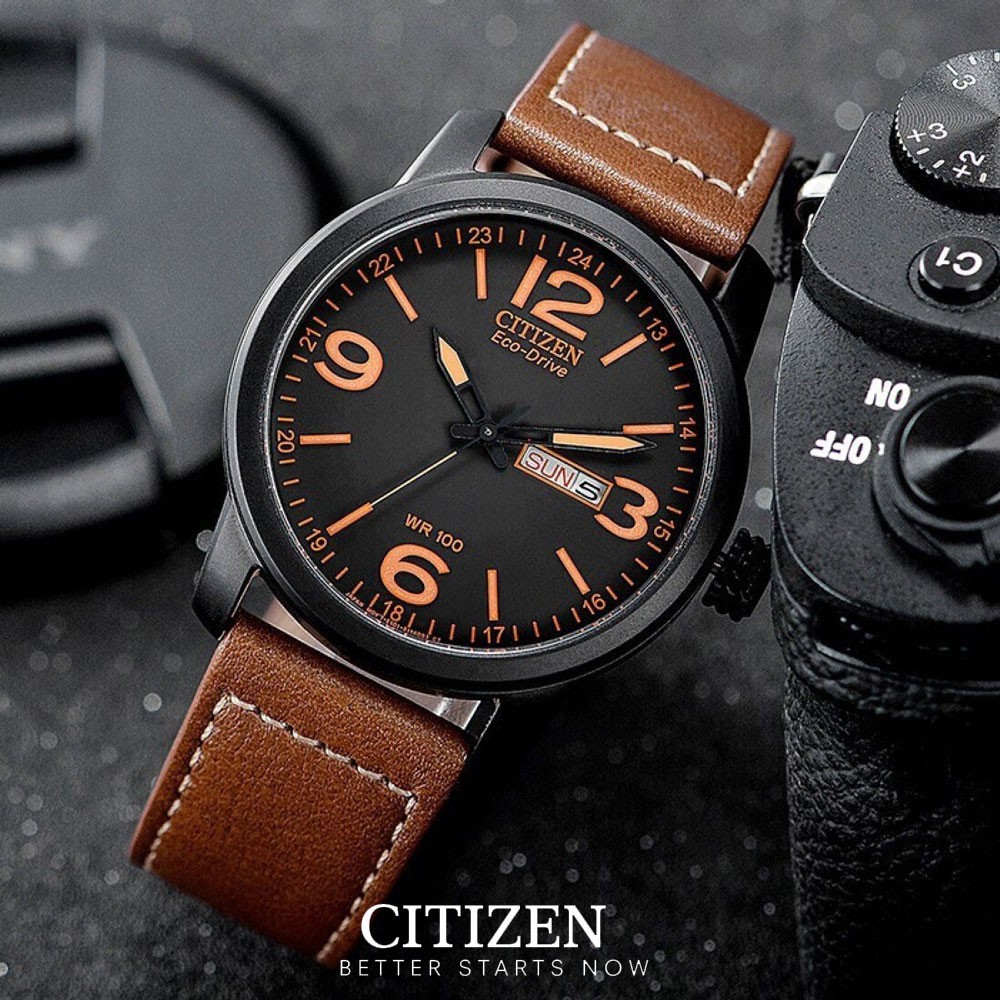 Đồng Hồ Citizen Nam Dây Da BM8475-26E - Mặt Đen