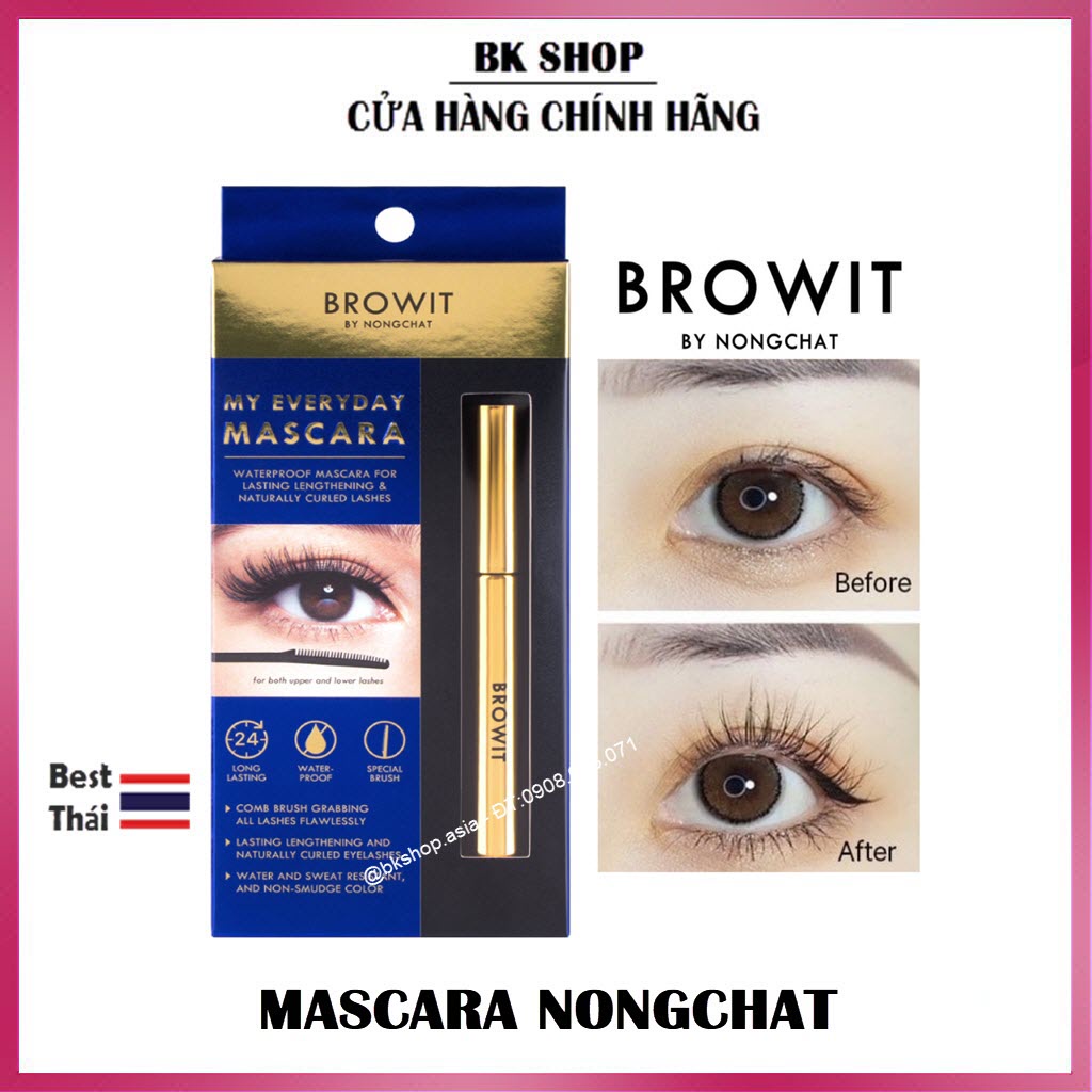 [Date 2025] Mascara NongChat Browit Thái Lan không trôi, làm dày, dài cong, tơi mi