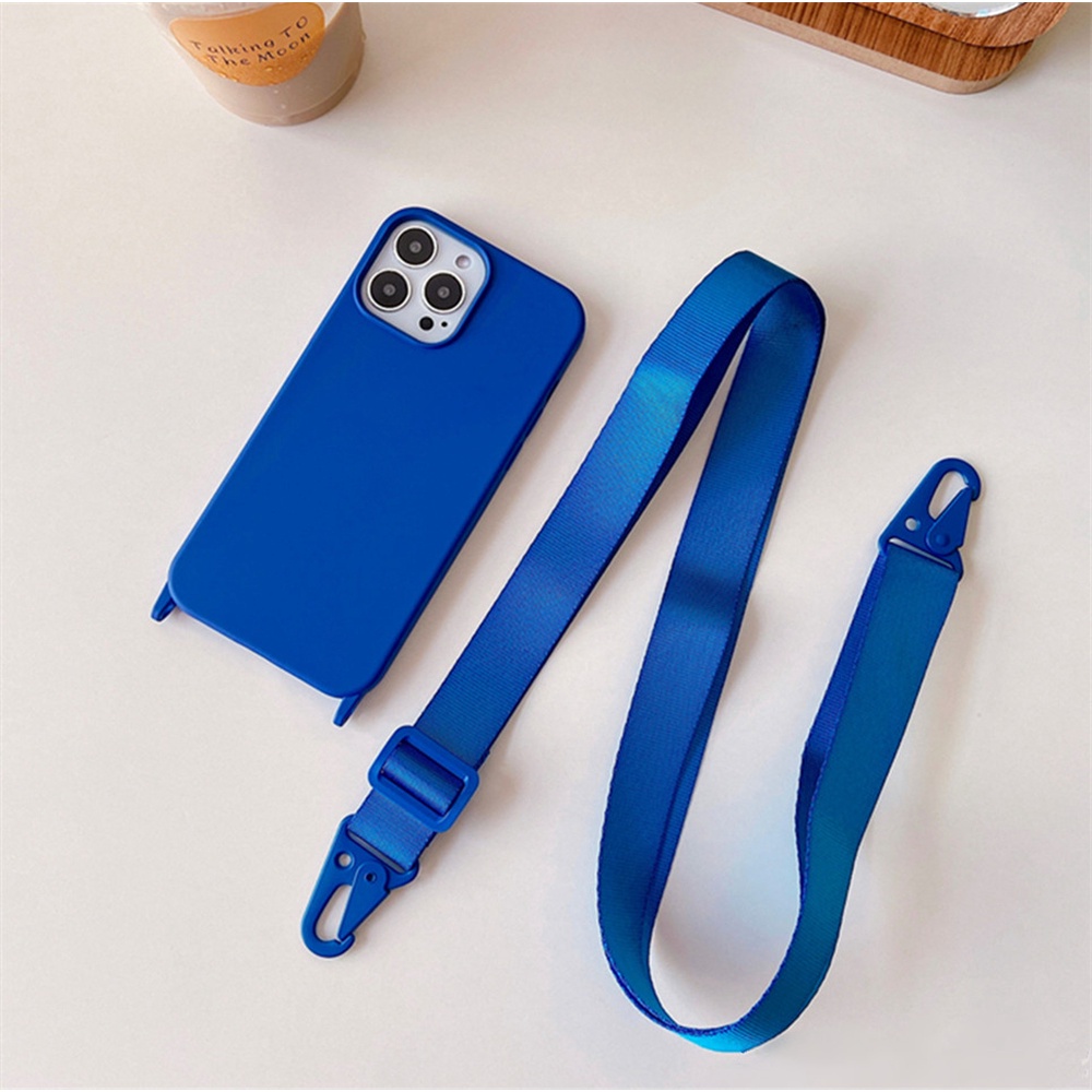 Ốp Điện Thoại Silicon Có Dây Đeo Chéo Cho iPhone 13 12 11 Pro Max XS XR X 8 7 PLUS SE