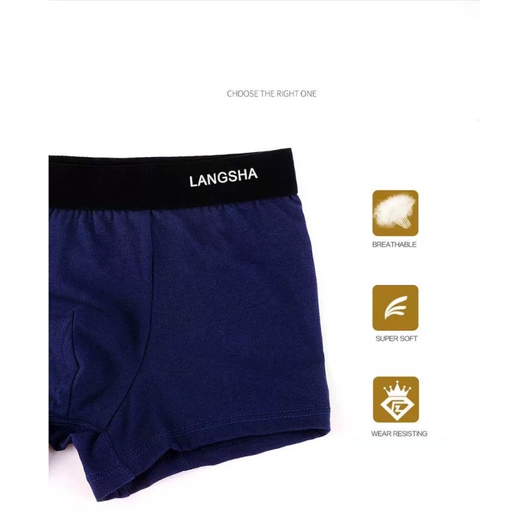 H7061-4 hộp quần lót boxer nam 4 chiếc chất cottom kháng khuẩn hàng nhập