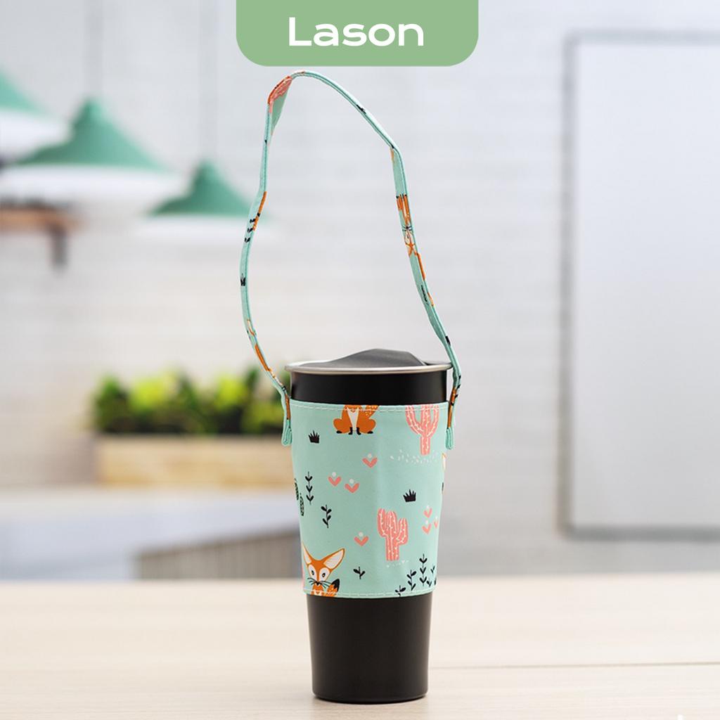 Túi xách cốc nước, quai treo cốc trà sữa, chất liệu vải Animal TBC00221