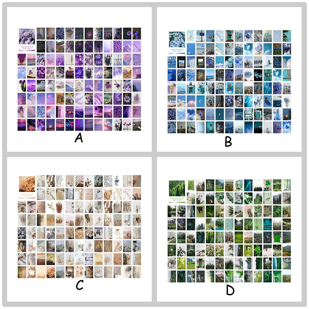 Bộ 100 Thẻ Giấy Dán Hình Hoa Thủ Công Kiểu Vintage Sáng Tạo