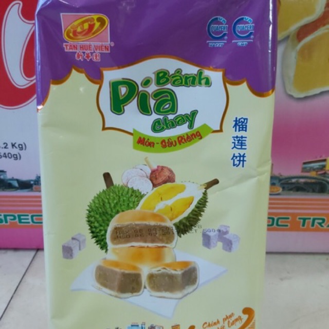 Bánh Pía nhân khoai môn sầu riêng không trứng muối (Pia Cake Taro Durian)