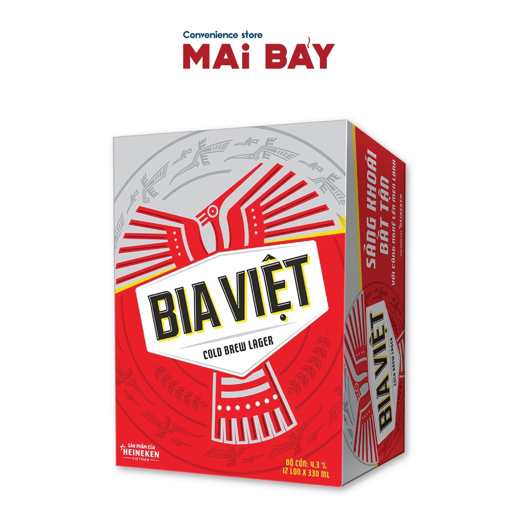 Thùng 12 lon Bia Việt 330ml x 24 Lon