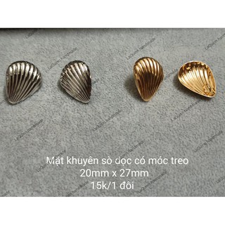 Mặt khuyên tai vỏ sò có móc treo - Nguyên liệu handmade