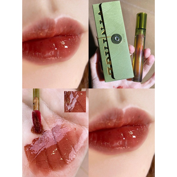(Spot) Son Môi Màu Vàng Đồng Retro Bóng Mờ Màu Hổ Phách Nhẹ Nhàng VTG