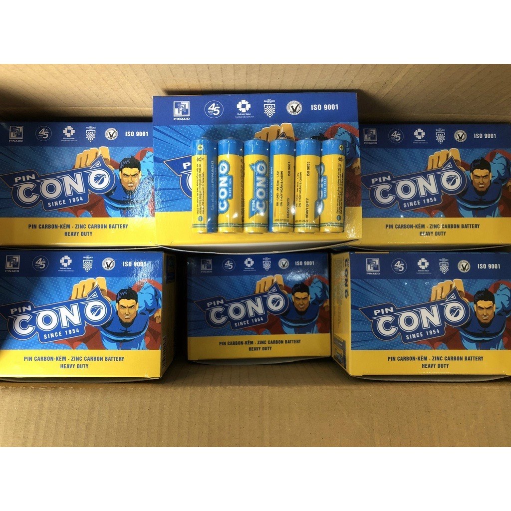 Set 6 Pin Tiểu Con Ó Vàng 2A Chính Hãng 1,5V , pin Tiểu AA PINACO