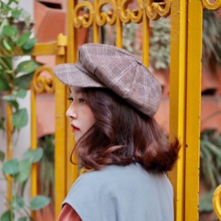 Mũ nồi lưỡi trai newsboy kẻ