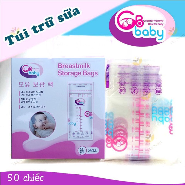 Túi Trữ Sữa GB Baby 250ml ( Hộp 50 Túi)- Mẫu Mới 2020