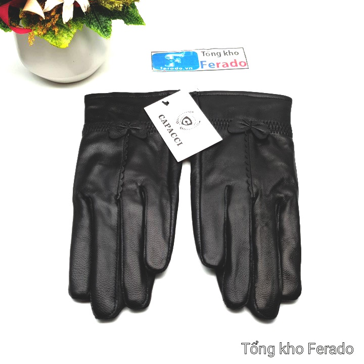 Găng tay nữ da cừu Capacci giữ nhiệt lót lông siêu dày