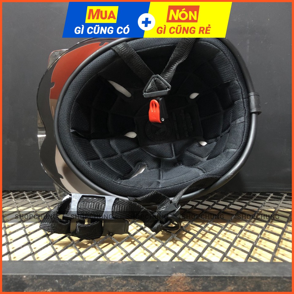 Mũ Bảo Hiểm Nửa Đầu Có Kính - Indes Go Pro- Chính Hãng- Chất Lượng- Bao Đập