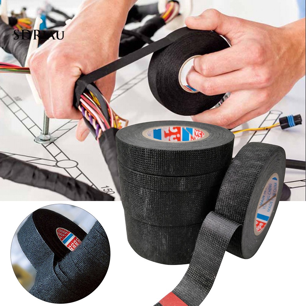 【Ready Stock】25m High Temperature Resistance Adhesive Cloth Insulation Tape for Cable Harness