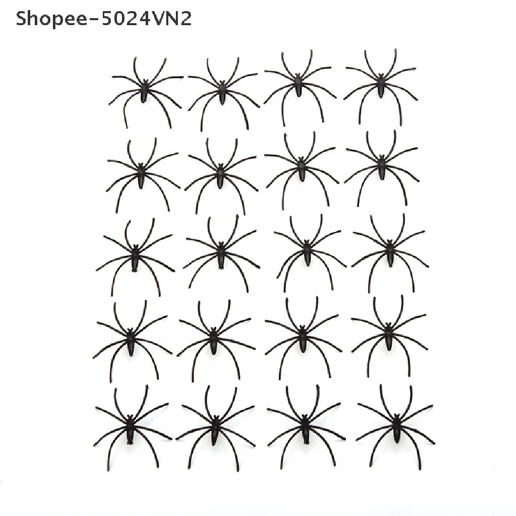 [Mới &amp; Halloween] Set 20 Chú Nhện Nhựa Đen Trang Trí Halloween