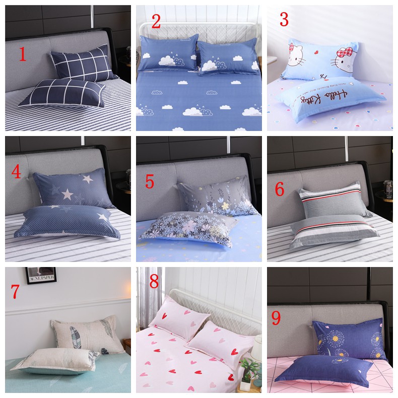 [Pillowcase]18Design Simple And New Comfortable Bedroom With Household Washable Cotton Pillowcase (Single Pack)