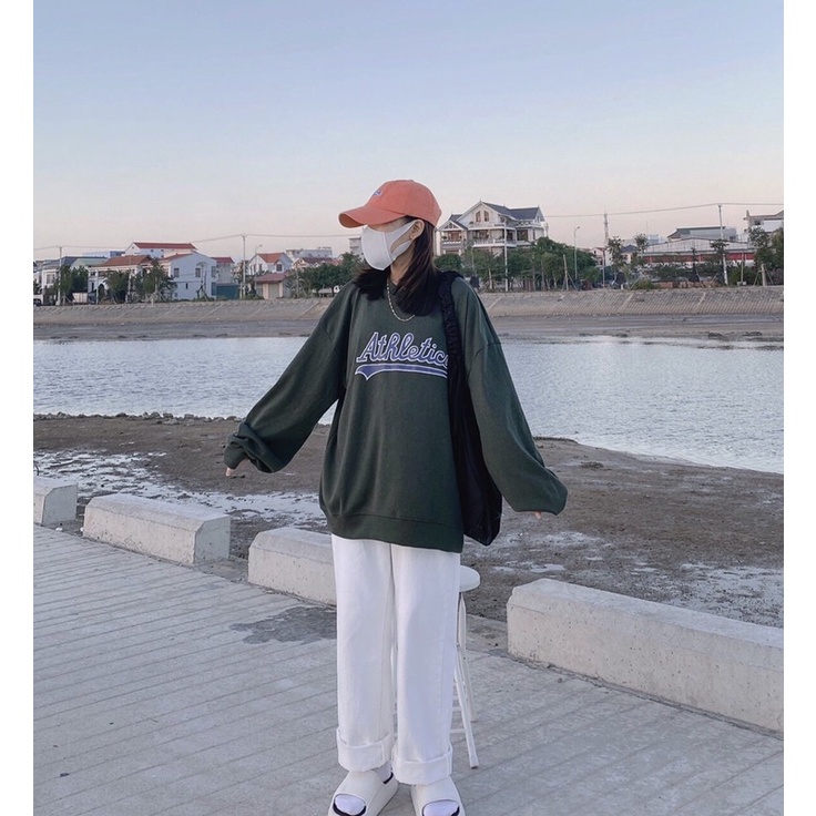 Áo Sweater Nam/ Nữ/ Unisex ATHLETIC Xanh Rêu - freesize