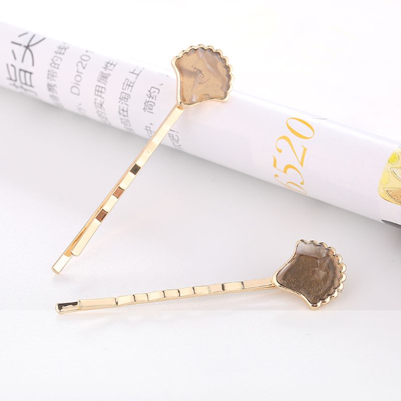 Kẹp Tóc Kim Loại Hình Vỏ Sò Gợn Sóng Phong Cách Hàn Quốc Cho Nữ