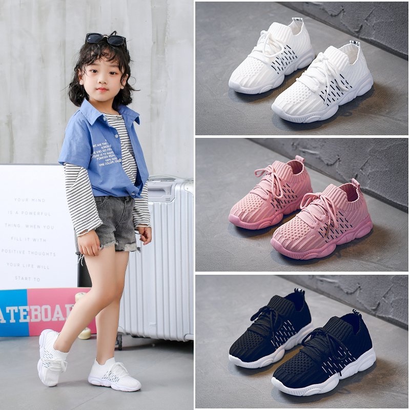 Giày Thể Thao Phối Lưới Thoáng Khí Mềm Mại Cho Bé Giày thể thao in chữ chống trượt thời trang cho bé