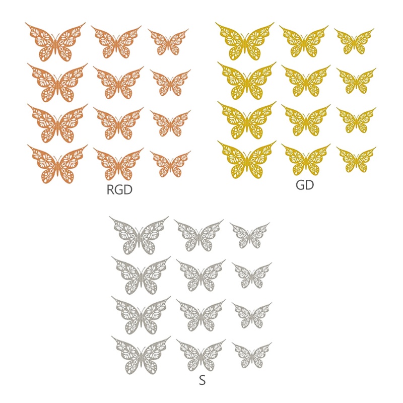 Set 12 Bươm Bướm Rỗng Dùng Để Trang Trí