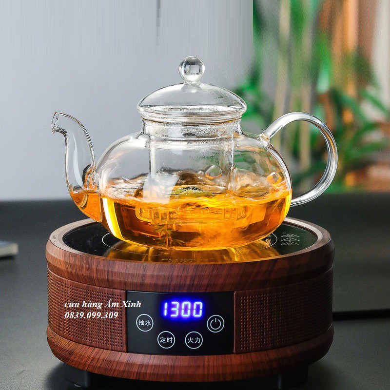 Ấm Thủy Tinh Pha Trà Có Lõi Lọc Có Thể Đun Trên Bếp