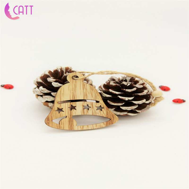 Bộ 5 miếng gỗ tròn kèm dây treo dùng trang trí cây thông Giáng Sinh
