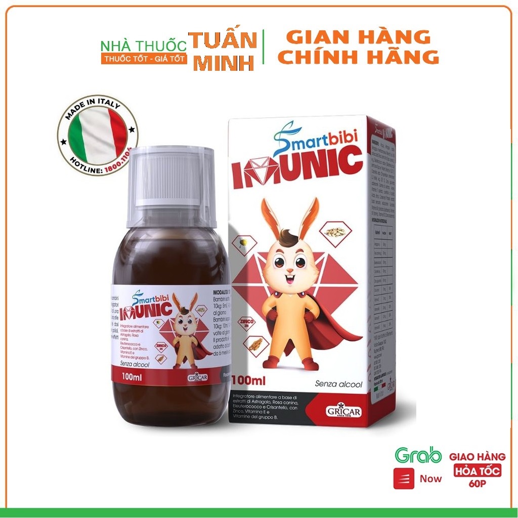 Siro tăng đề kháng Smartbibi Imunic - Hỗ trợ tăng cường sức khỏe cho bé yêu 100ml