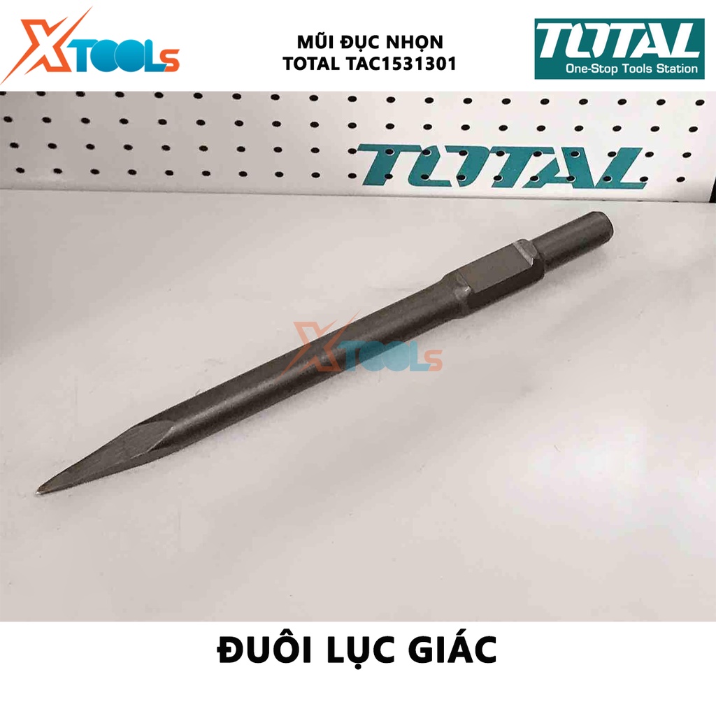 Mũi đục nhọn đuôi lục giác Total TAC1531301  | mũi đục nhọn size 30X 410mm, nhọn, độ bền cao, chịu nhiệt [XTOOLS]