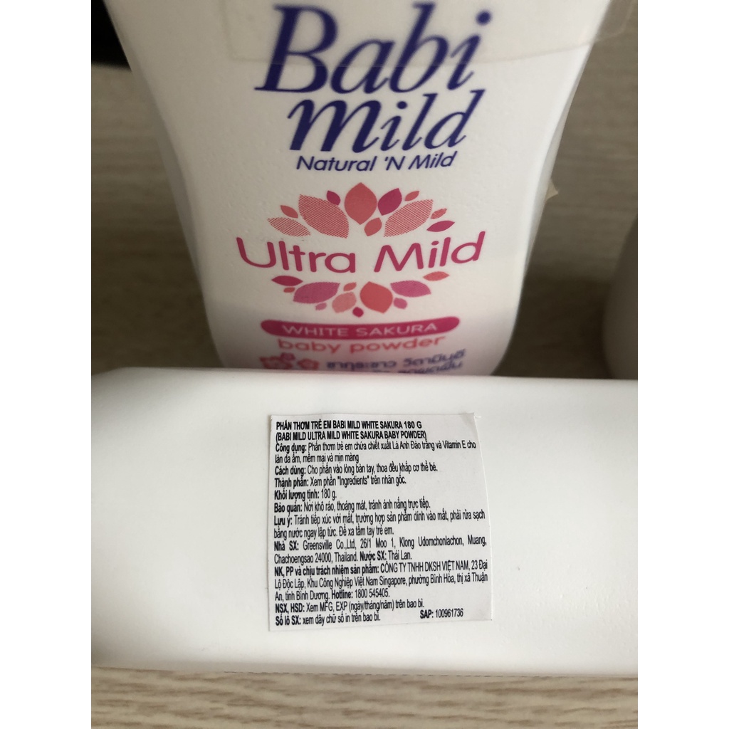 Phấn thơm bé Babi mild Thái lan 180g. Hàng chính hãng DKSH Việt Nam.