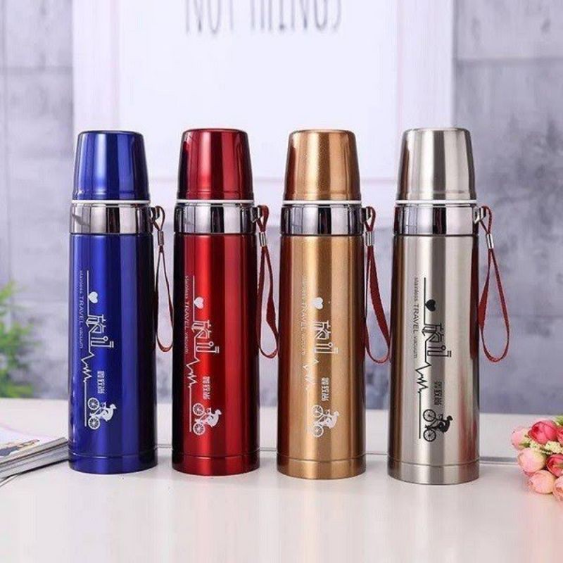 Bình giữ nhiệt 3 lớp cao cấp Pure Healthy Happy 800ML (Inox siêu bền , giữ nhiệt cực lâu)