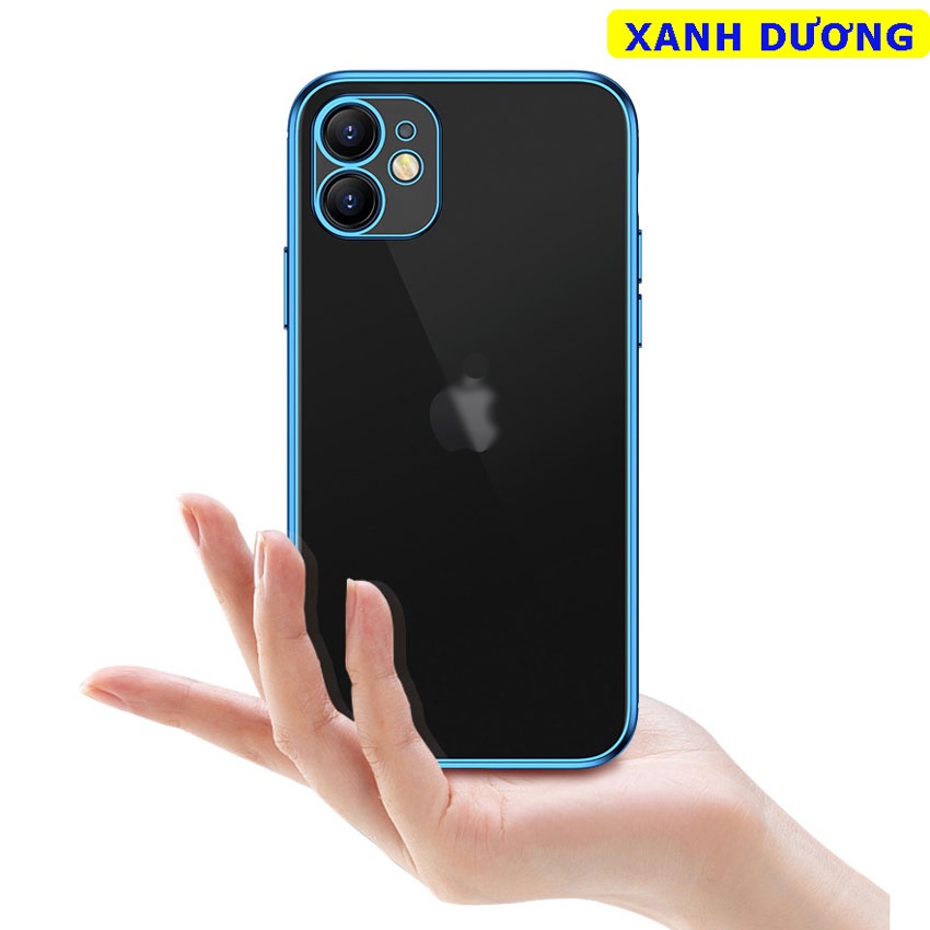 [Ảnh Thật] Ốp cho Iphone Dẻo Viền Màu cạnh vuông cho 7plus/ 8plus/ X/Xs/ Xs Max/ 11/ 11 Pro Max/ 12/ 13pro Max cao cấp