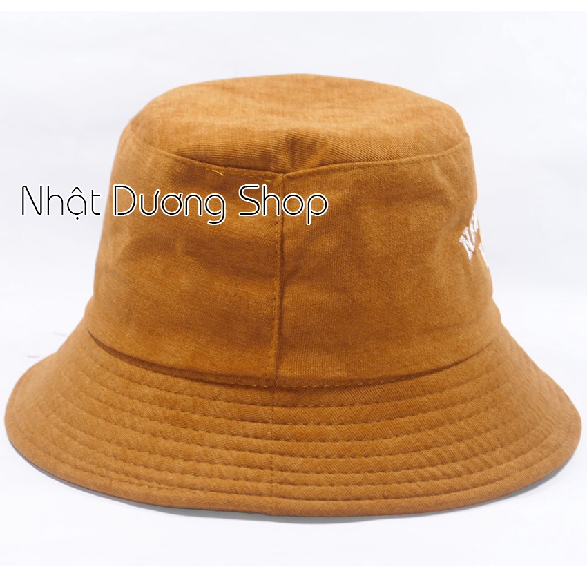Mũ bucket vành cụp ❤️Nón tai bèo thêu chữ New yourk NY chất nhung cao cấp form unisex nam nữ 2022