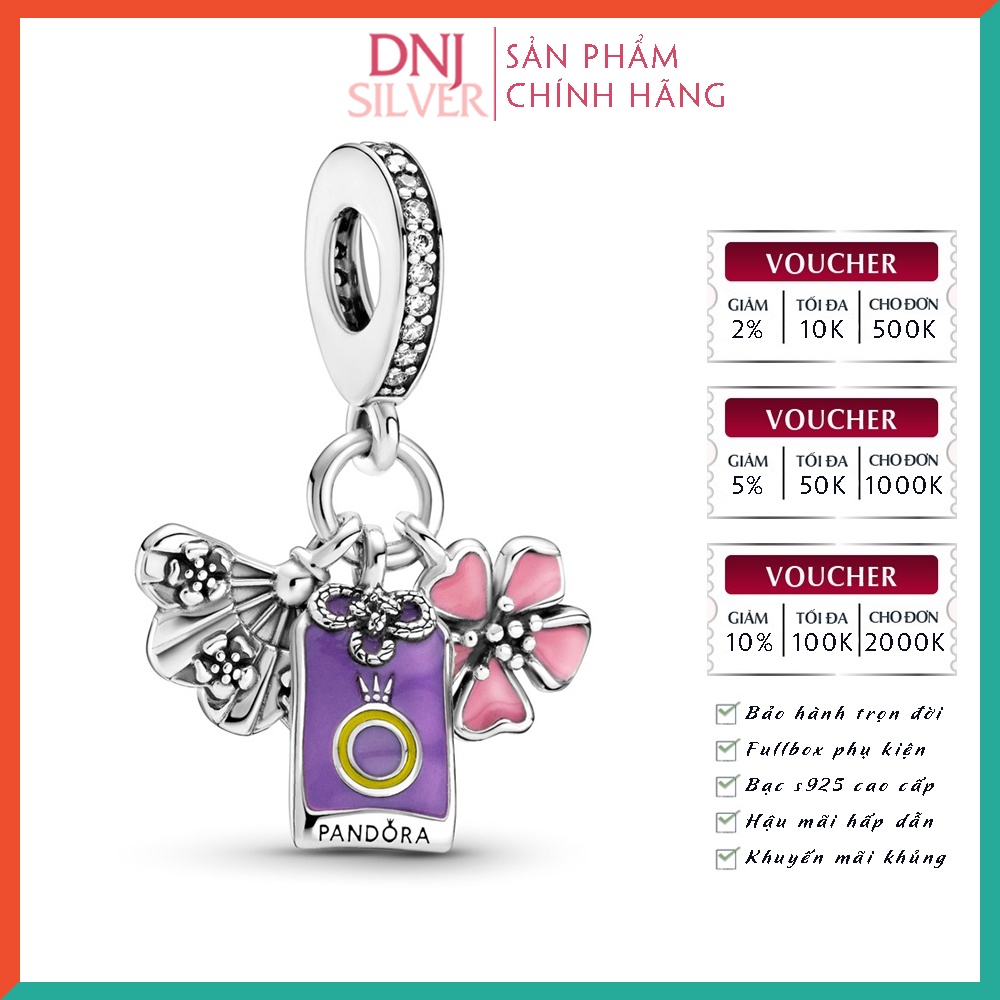 [Hàng cao cấp] Charm bạc 925 cao cấp, hàng chuẩn bạc - Charm Japanese Sakura, Omamori &amp; Fan thích hợp để mix vòng tay