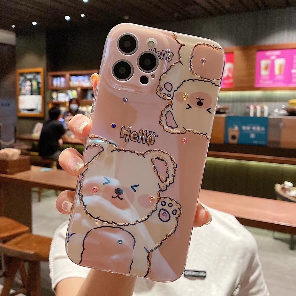 Ốp Điện Thoại Hình Gấu Cho iPhone 14 Pro Max 14 Plus 13 Pro Max 12 Pro Max 12 Mini 11 Pro Max 6 6s 7 8 Plus SE 2020 Xs Max XR