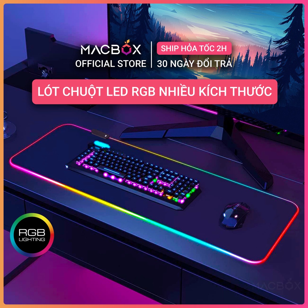 Miếng lót chuột LED RGB 2022, pad chuột chơi game cỡ lớn chống trượt siêu bền siêu đẹp