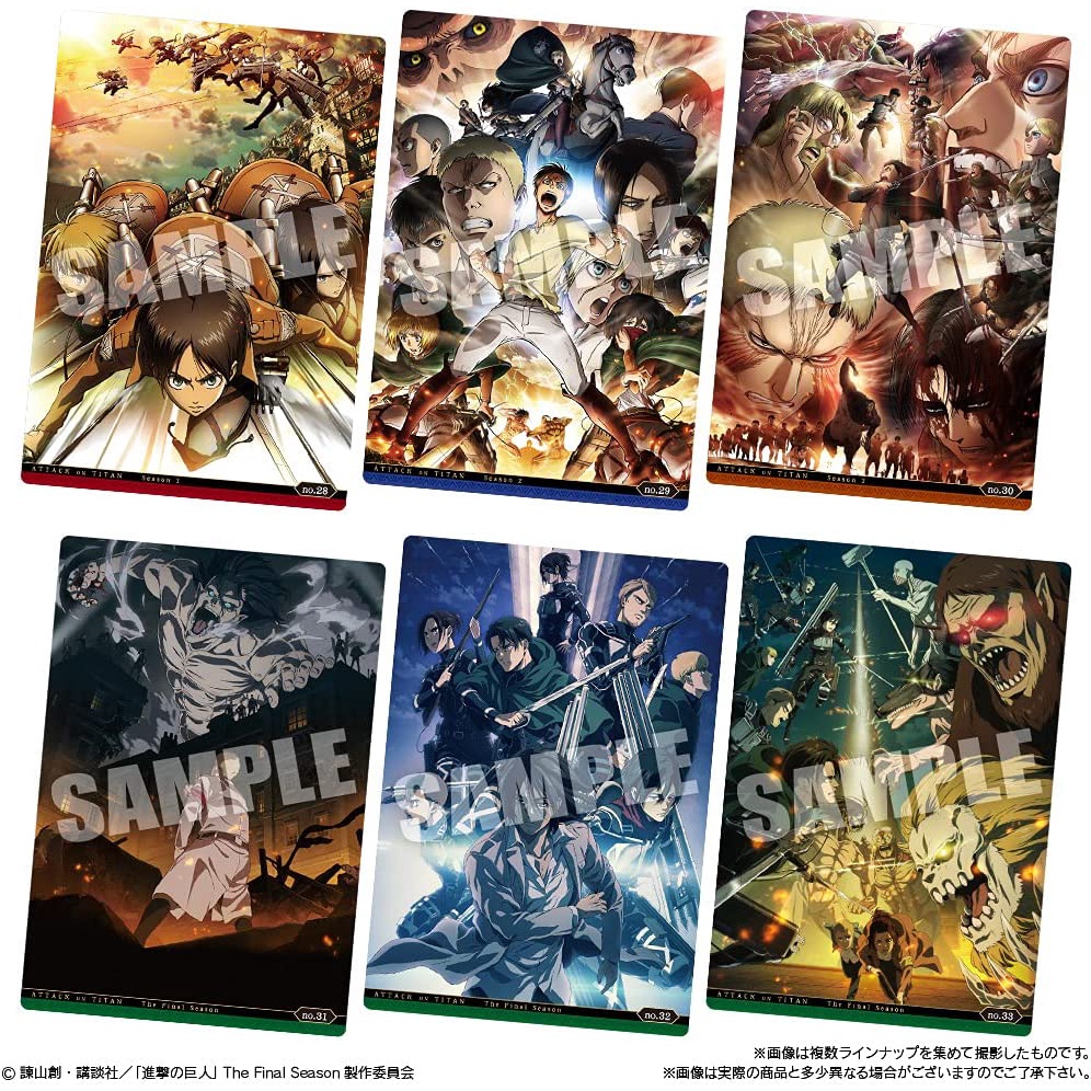 Thẻ bài sưu tập bánh xốp Attack On Titan Wafer - Chính hãng