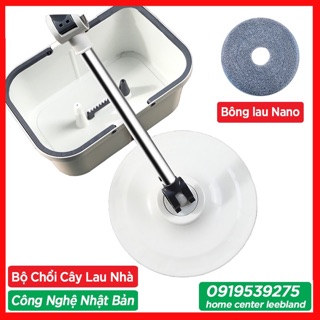 Chổi cây lau nhà thông minh tự vắt và làm sạch Công nghệ Nhật (Tặng 3 Bông Lau Nano) - Home center Leebland