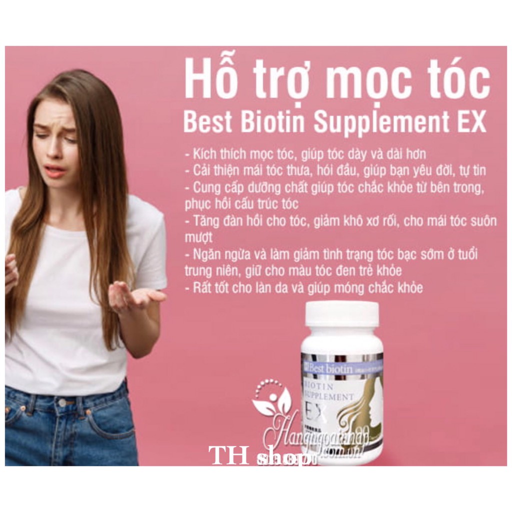 Viên uống hỗ trợ MỌC TÓC Best Biotin Supplement EX Nhật Bản 90 viên