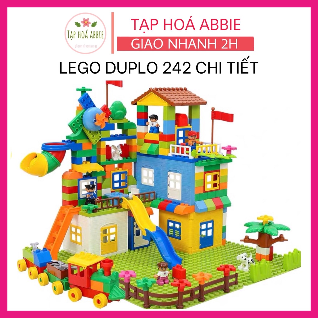 Đồ chơi xếp hình lâu đài size lego Duplo , mô hình xây dựng lắp ráp cho bé thoả sức sáng tạo phát triển tư duy