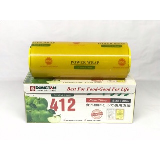 Màng bọc 412 Power Wrap Đồng Tâm nhập khẩu Malaysia - Màng bọc thức ăn size 30cm x 250met