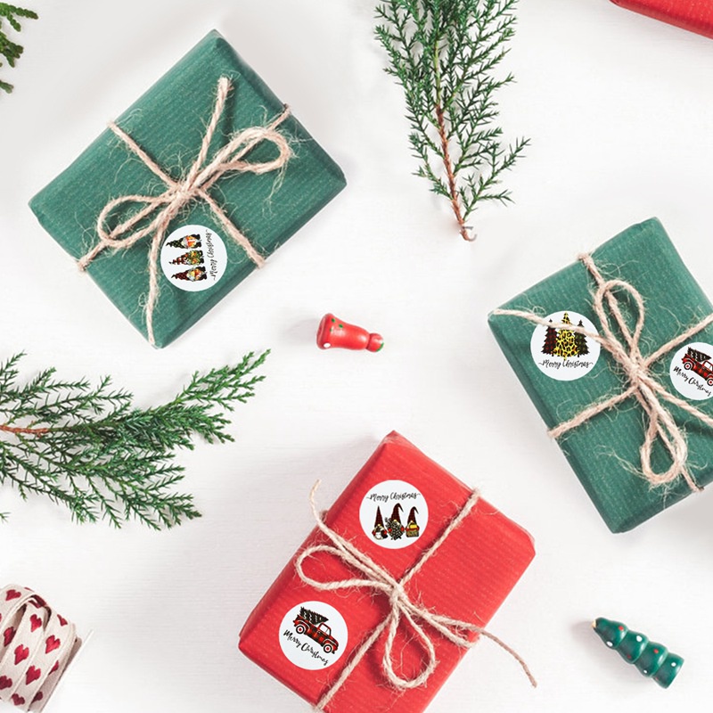 Set 500 Sticker 2.5cm Dán Trang Trí Phong Cách Giáng Sinh